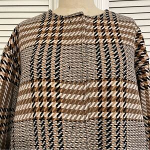 J.Jill Glen Plaid Snap-Front Wool Blend Jacket Sz-MP